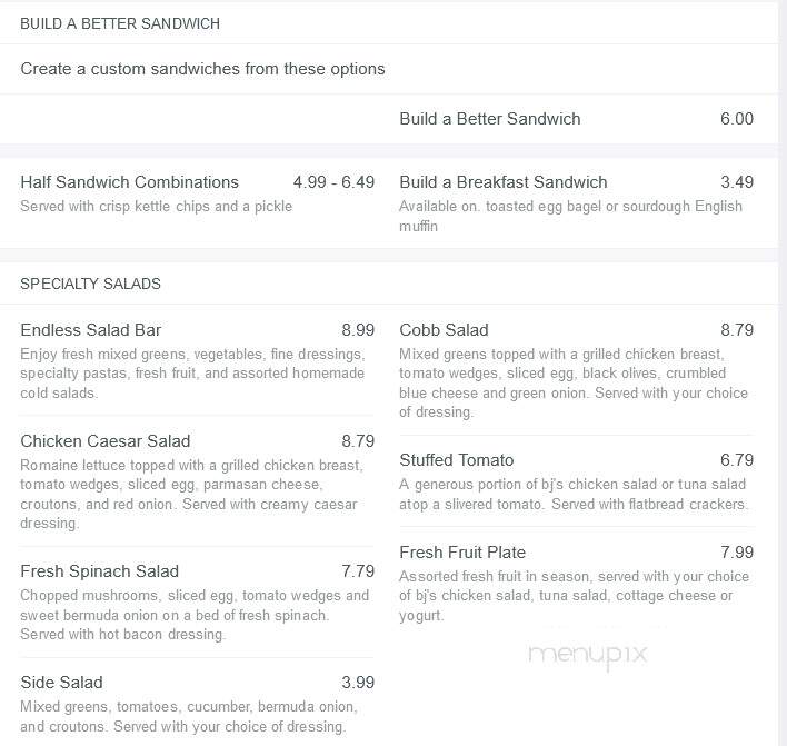 B J's Deli - Buffalo, MN menu_pic