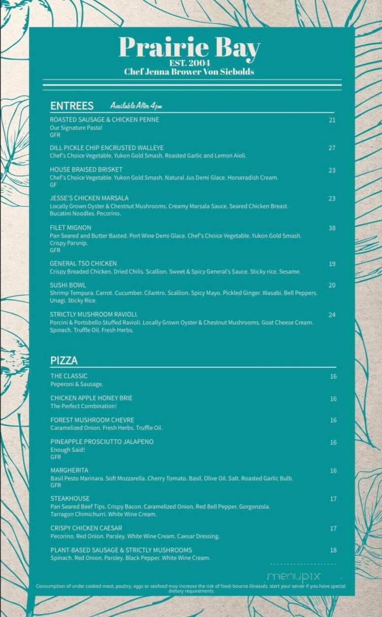 Prairie Bay - Brainerd, MN menu_pic