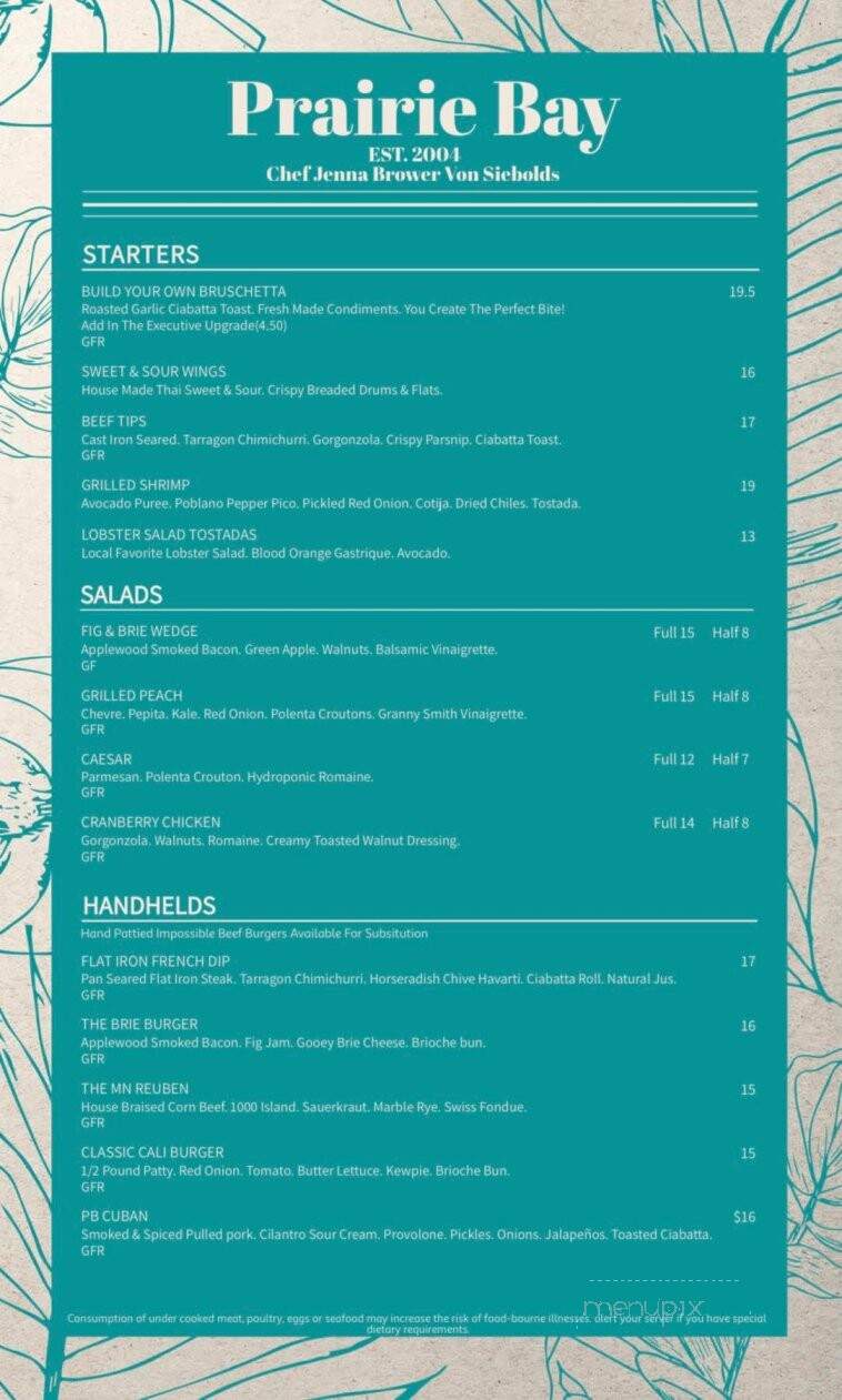 Prairie Bay - Brainerd, MN menu_pic