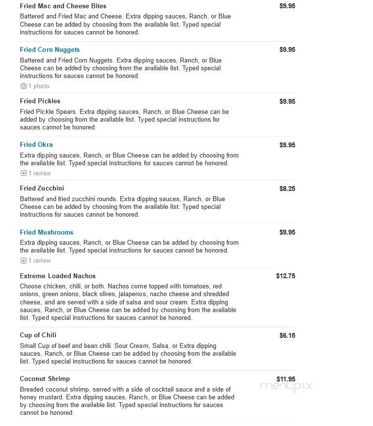 Truman's Bar & Grill - Columbia, MO menu_pic