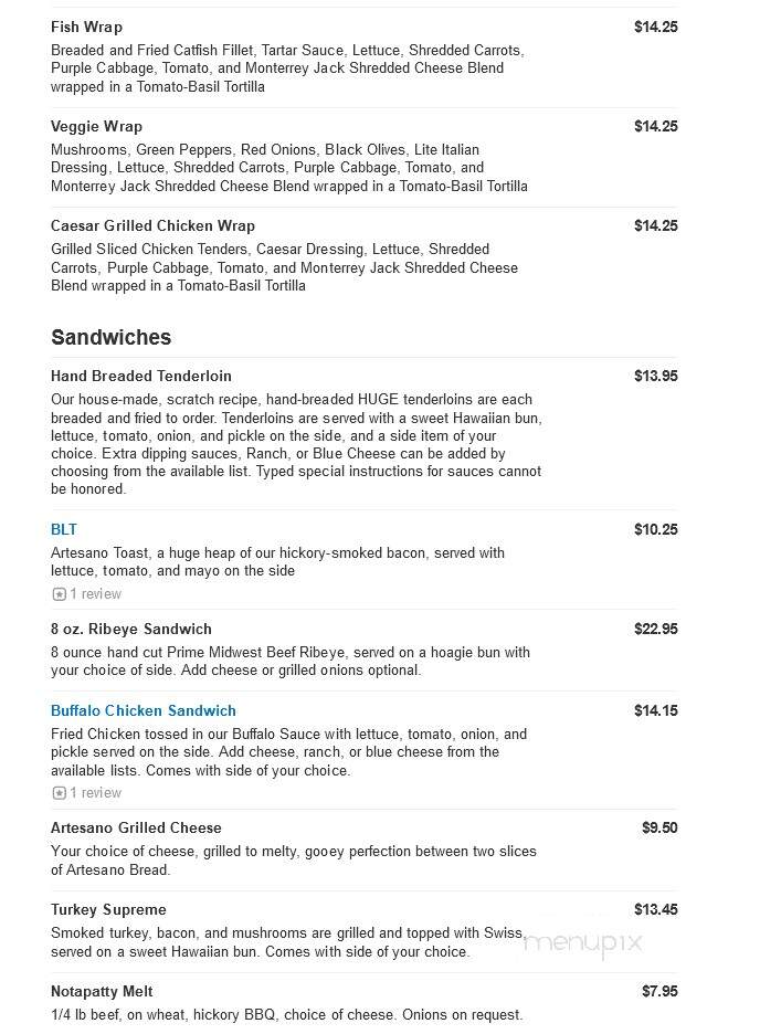 Truman's Bar & Grill - Columbia, MO menu_pic