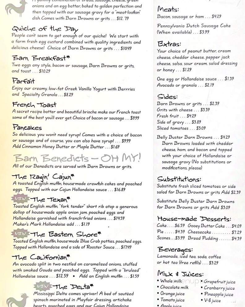 Sappington Barn Restaurant - Saint Louis, MO menu_pic