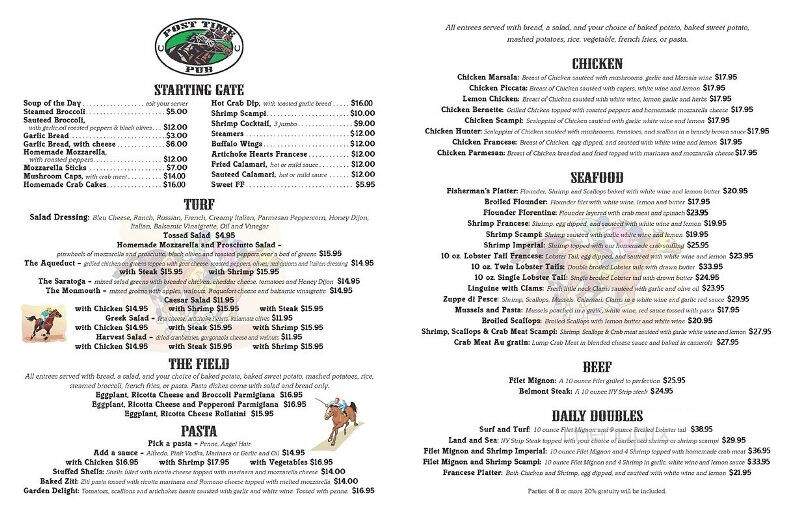 Post Time Pub - Blairstown, NJ menu_pic