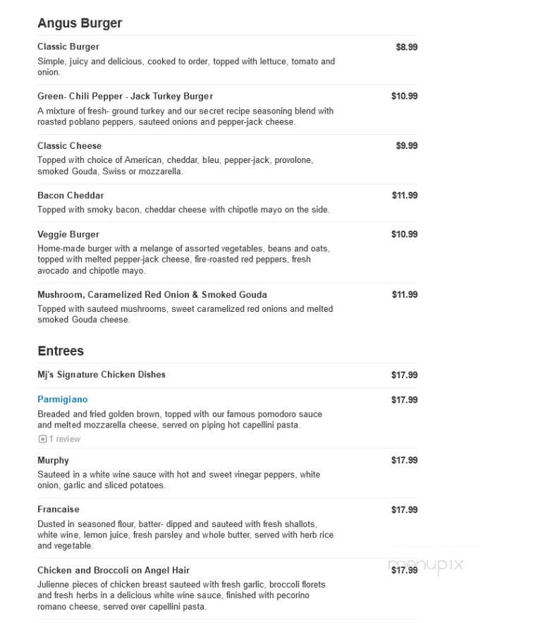 Buttonwood Manor - Matawan, NJ menu_pic