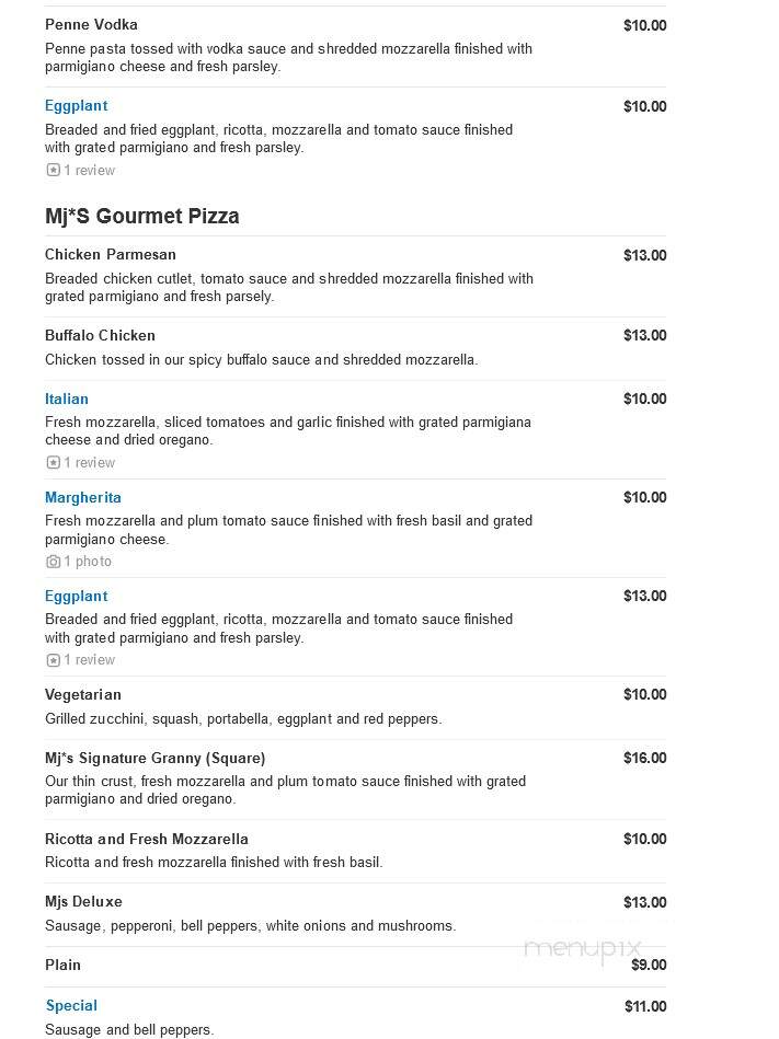 Buttonwood Manor - Matawan, NJ menu_pic