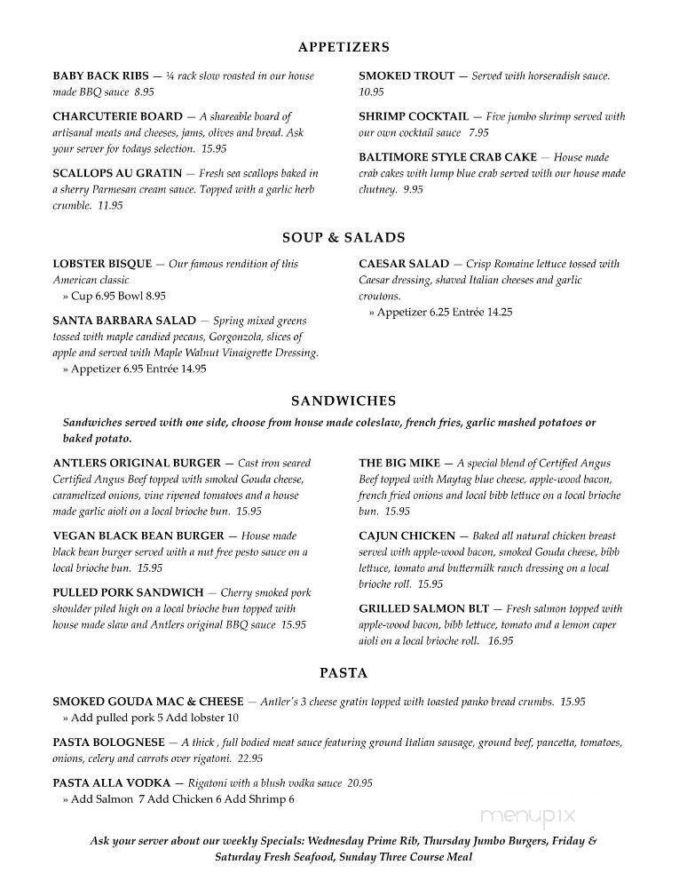 Antlers - Ithaca, NY menu_pic