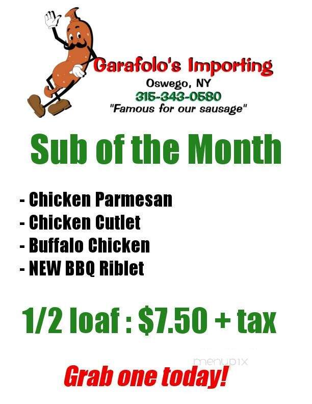 Garafolo House Of Sausage - Oswego, NY menu_pic