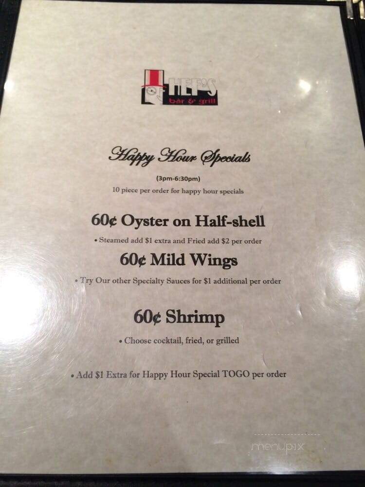 Hef's Bar & Grill Restaurant - Charlotte, NC menu_pic