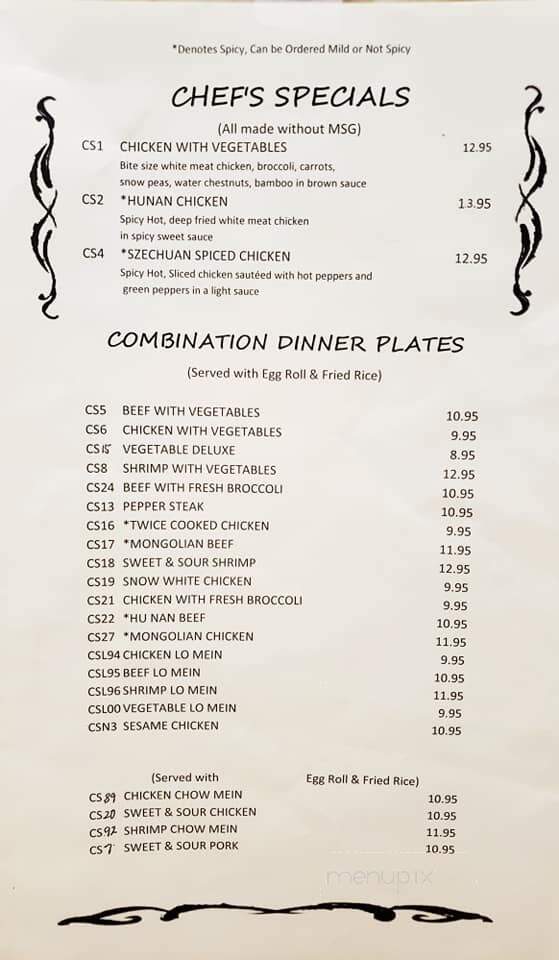 Great Wall Chinese Restaurant - Greenville, NC menu_pic