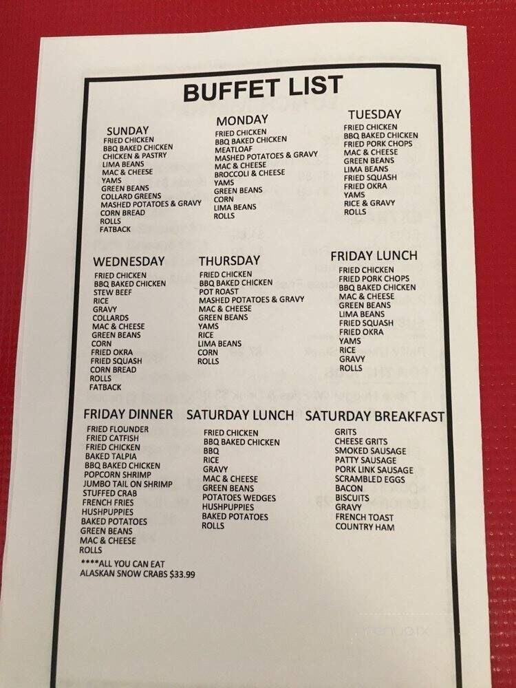 Main Street Cafe - Hamlet, NC menu_pic