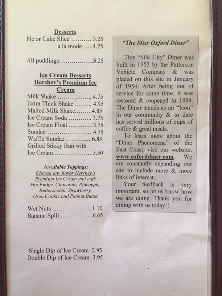 Oxford Diner - Oxford, PA menu_pic