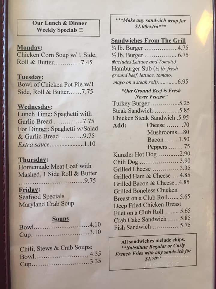 Oxford Diner - Oxford, PA menu_pic