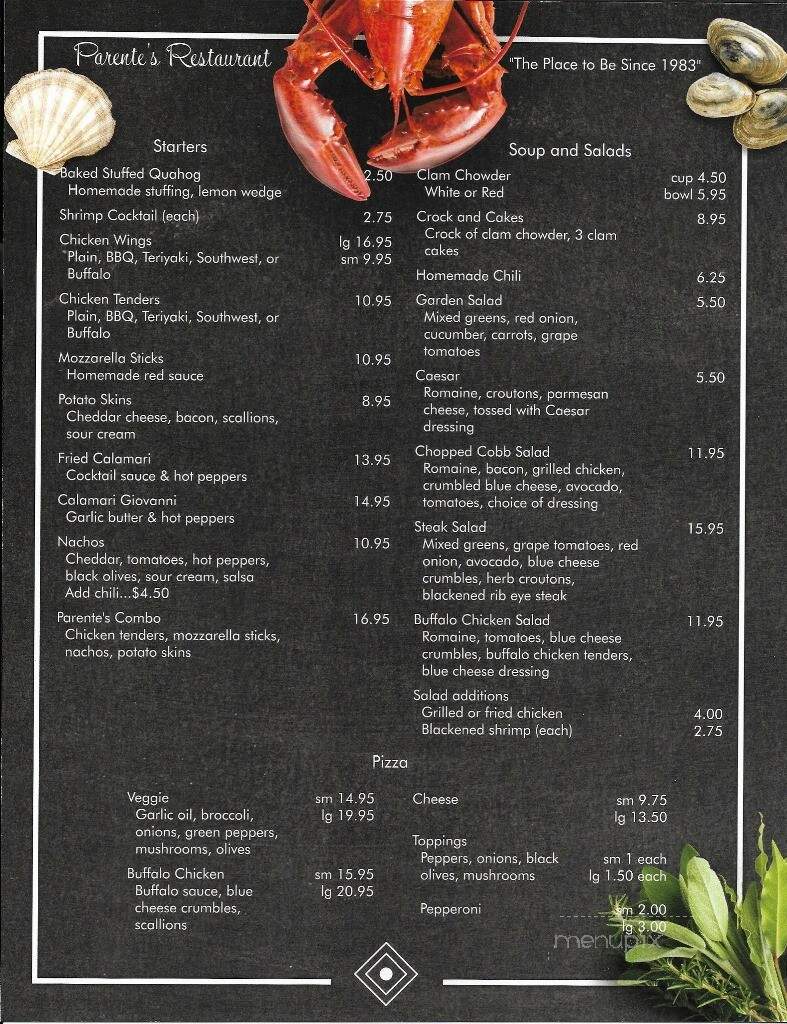 Parente's Restaurant - Smithfield, RI menu_pic