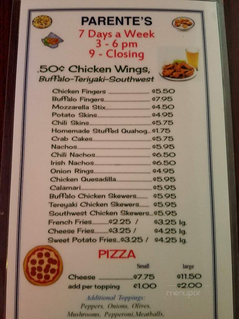 Parente's Restaurant - Smithfield, RI menu_pic
