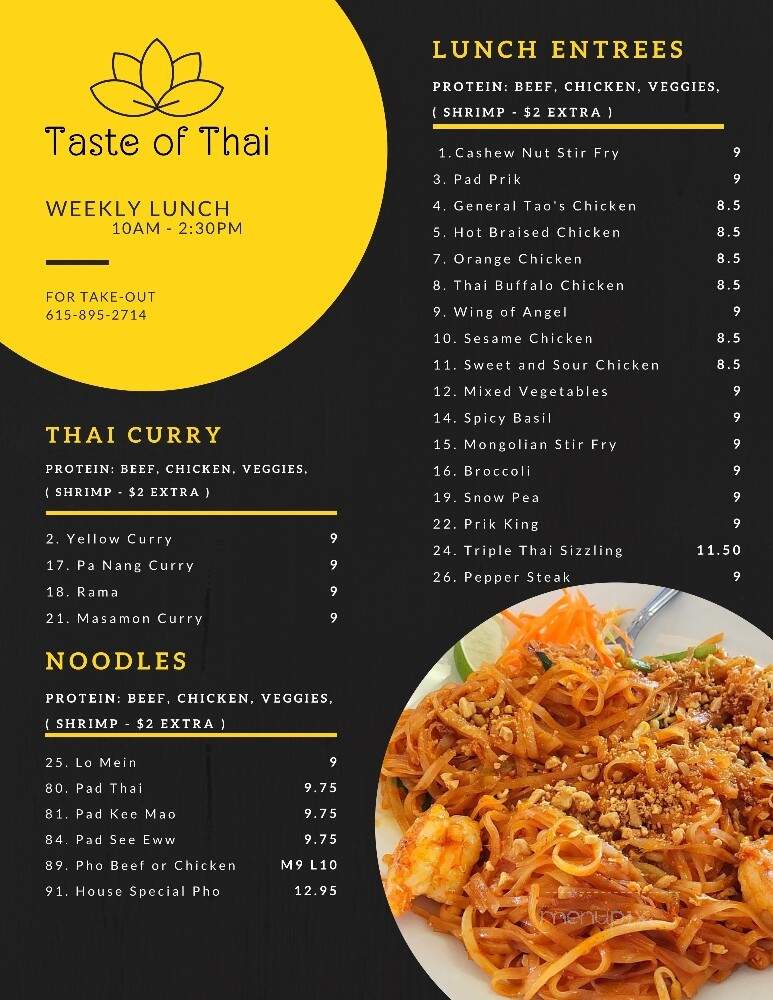 Taste Of China - Murfreesboro, TN menu_pic