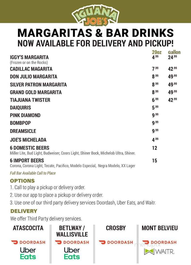 Iguana Joe's-Crosby - Crosby, TX menu_pic
