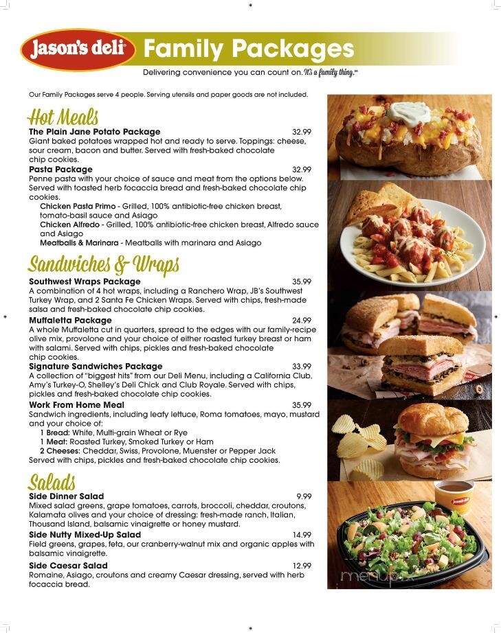 Jason's Deli - Harlingen, TX menu_pic