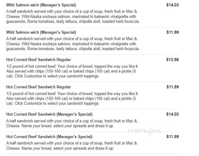 Jason's Deli - Mckinney, TX menu_pic
