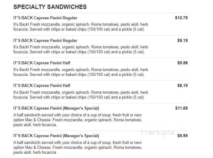 Jason's Deli - Mckinney, TX menu_pic