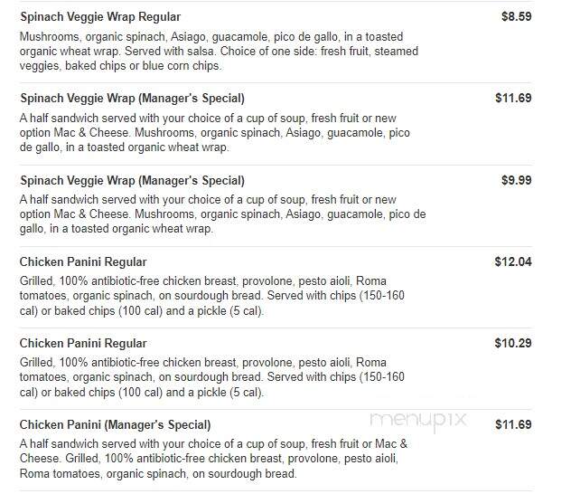 Jason's Deli - Mckinney, TX menu_pic