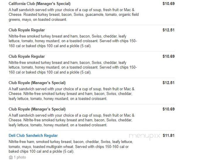 Jason's Deli - Mckinney, TX menu_pic