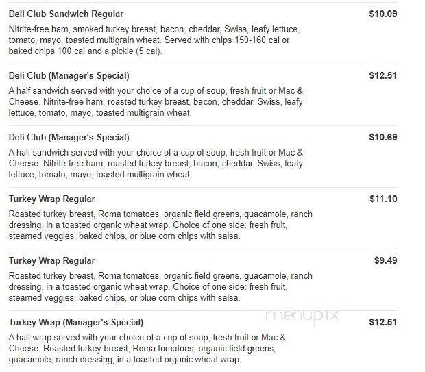 Jason's Deli - Mckinney, TX menu_pic