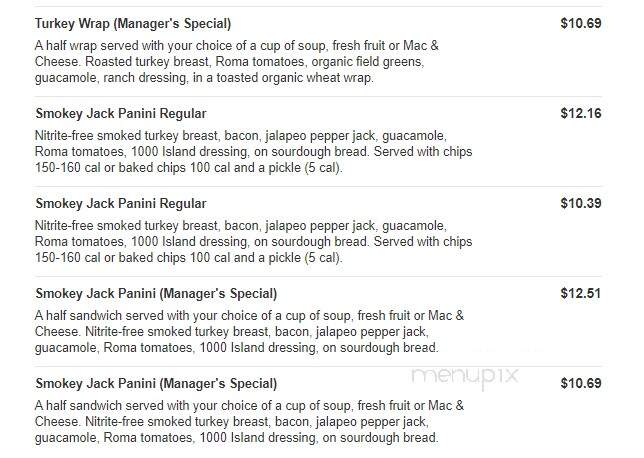 Jason's Deli - Mckinney, TX menu_pic