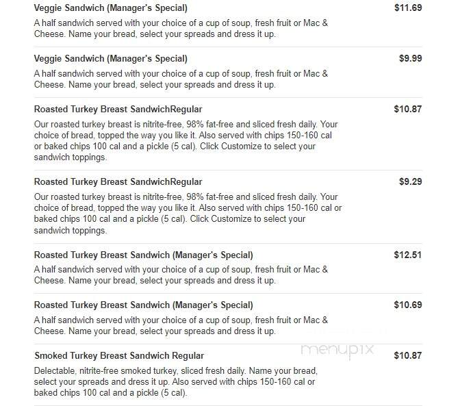 Jason's Deli - Mckinney, TX menu_pic