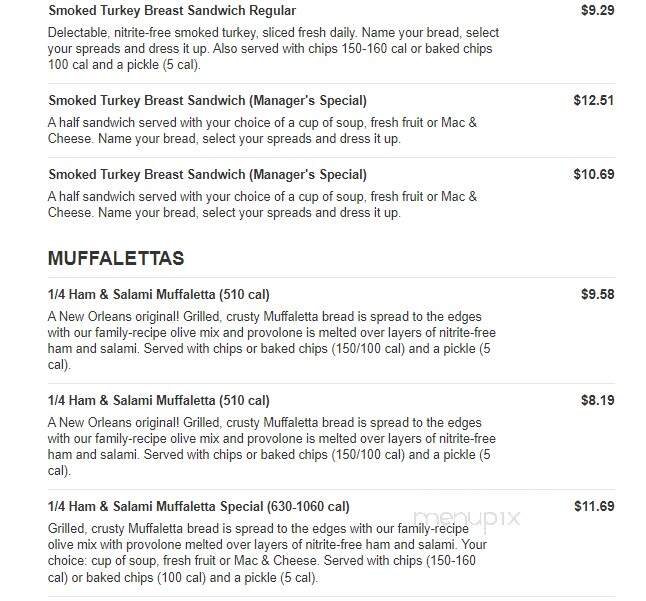 Jason's Deli - Mckinney, TX menu_pic