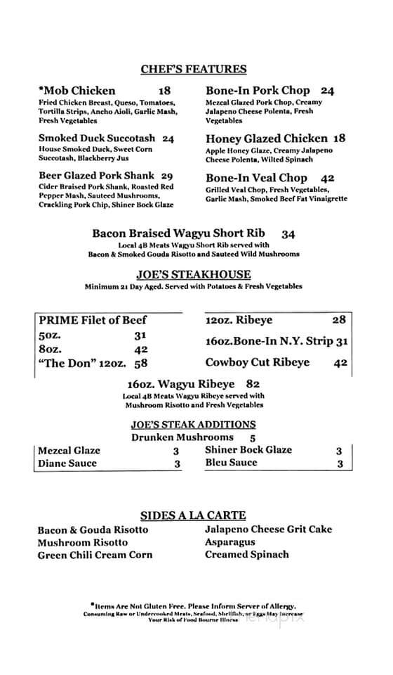 Macaroni Joe's Restaurant - Amarillo, TX menu_pic