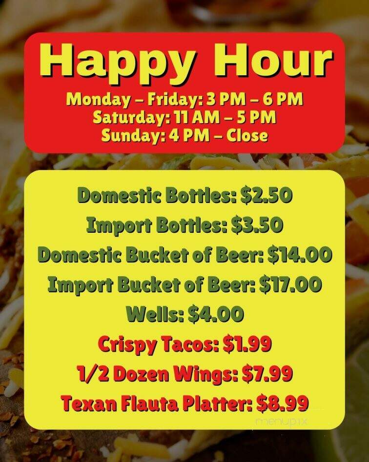 Masfajitas - Taylor, TX menu_pic