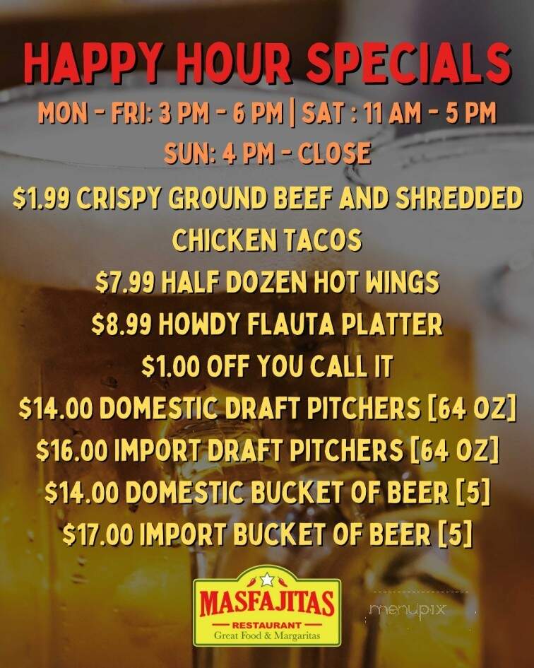 Masfajitas - Taylor, TX menu_pic