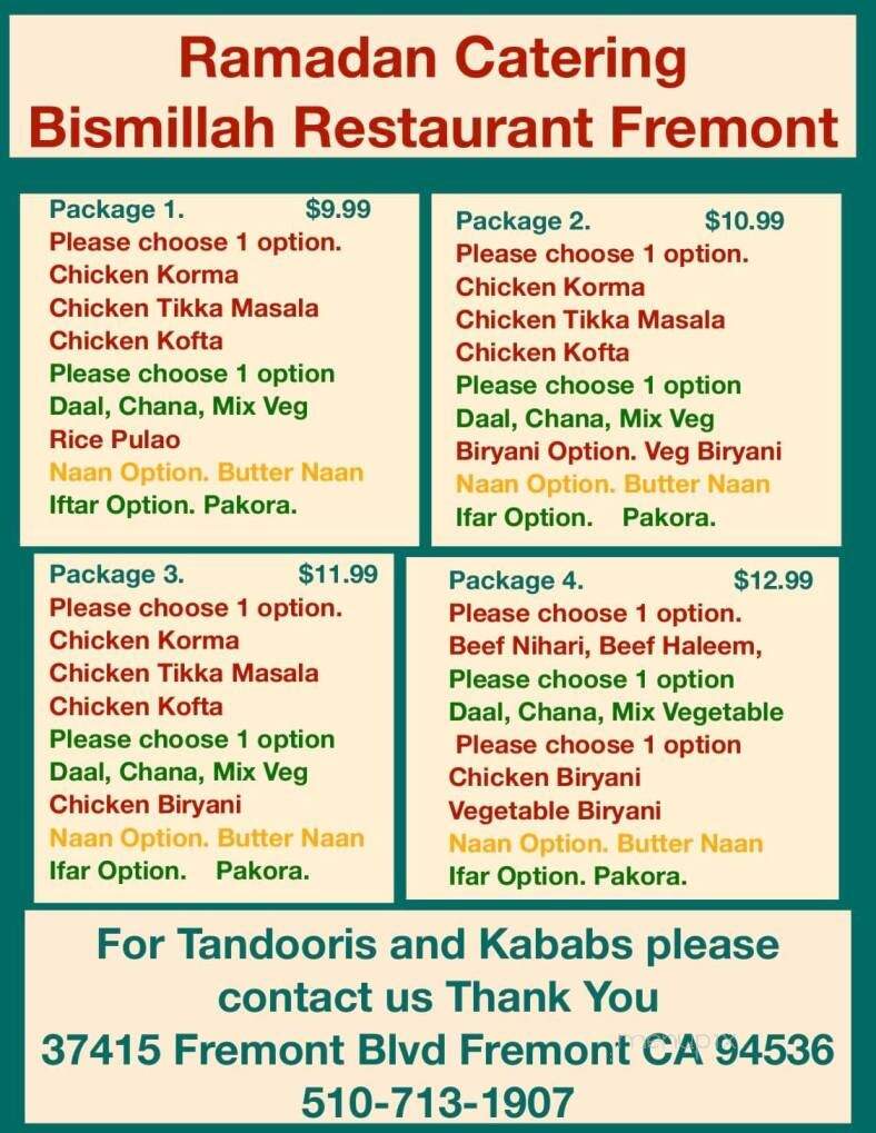 Bismillah Restaurant - Fremont, CA