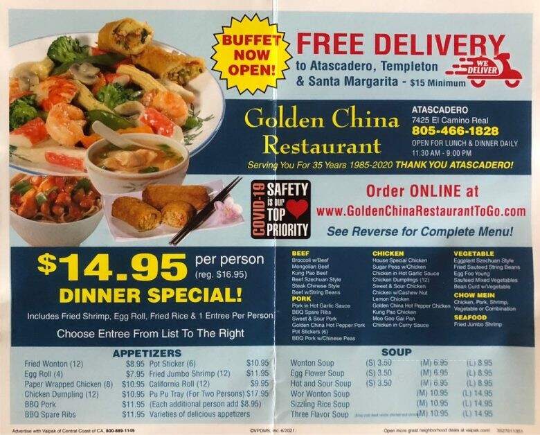 Golden China Restaurant - Atascadero, CA