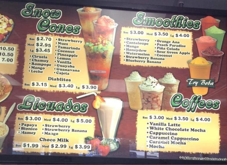 Ana's Bionicos - Norwalk, CA menu_pic
