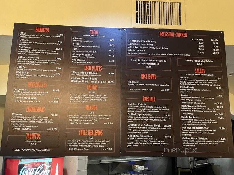 La Fogata Rotisserie Chicken - Corona Del Mar, CA menu_pic