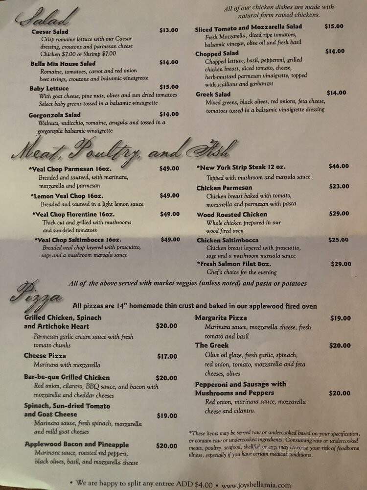 Bella Mia - El Jebel, CO menu_pic