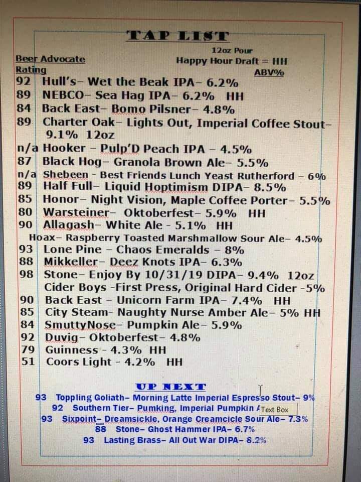 Bleachers - Bristol, CT menu_pic