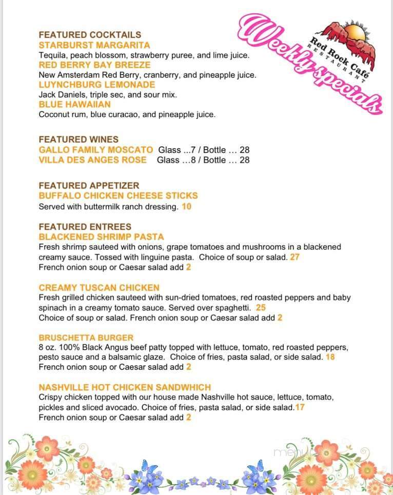 Red Rock Pizza & Cafe - Storrs-Mansfield, CT menu_pic