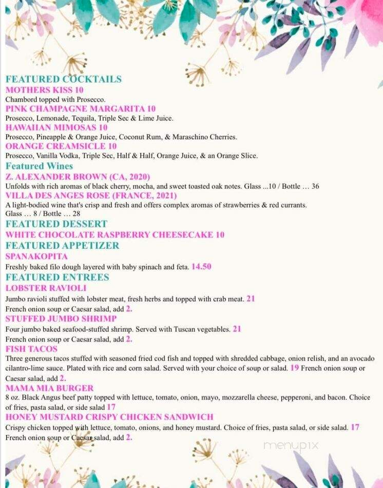 Red Rock Pizza & Cafe - Storrs-Mansfield, CT menu_pic