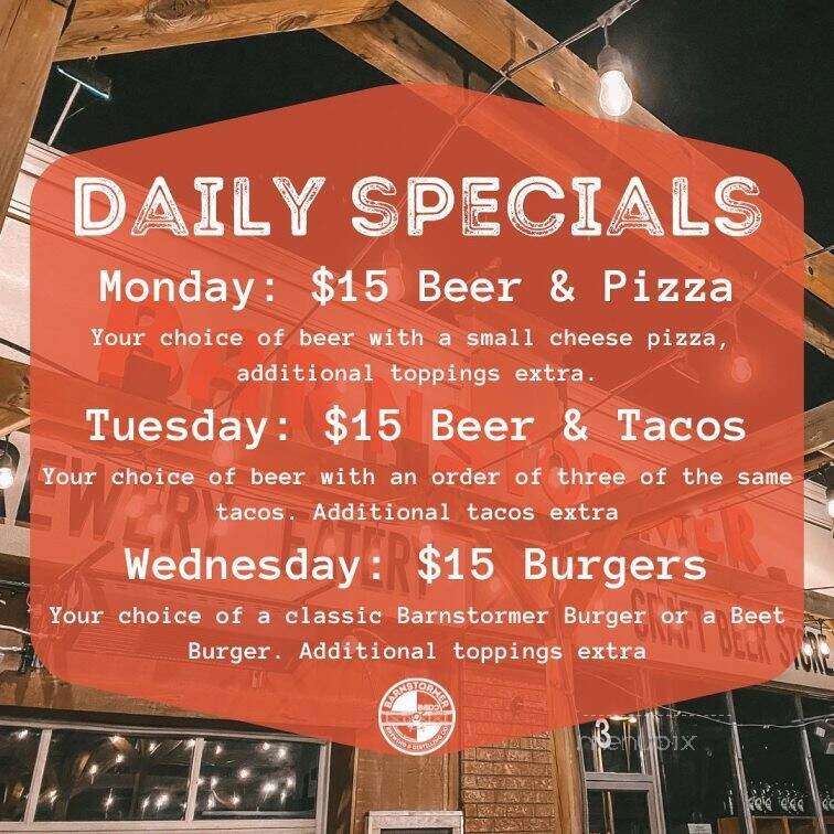 Barnstormer Brewing & Distilling - Barrie, ON menu_pic