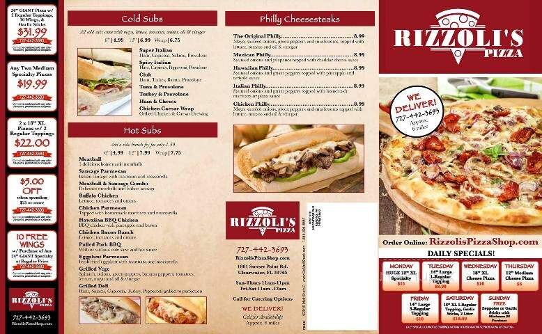 Rizzoli's Pizza - Clearwater, FL menu_pic