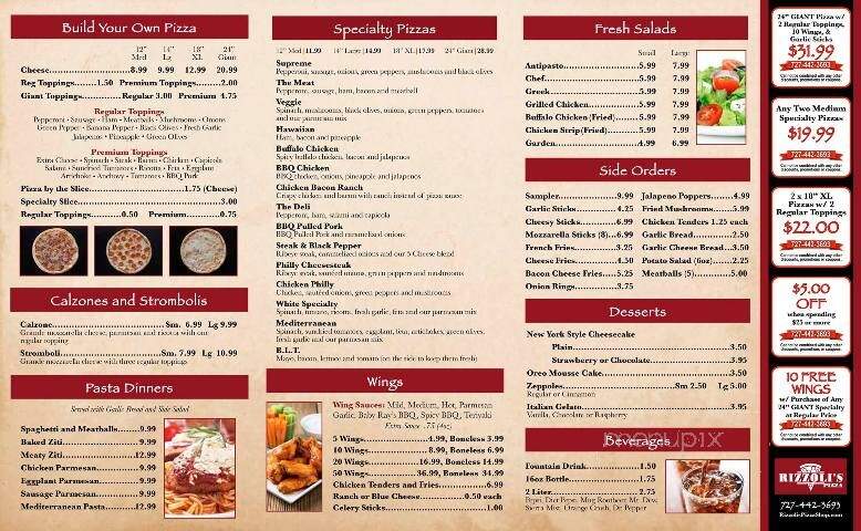 Rizzoli's Pizza - Clearwater, FL menu_pic