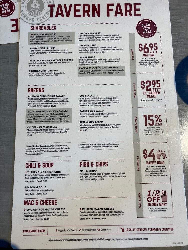 Bagger Dave's - Centerville, OH menu_pic