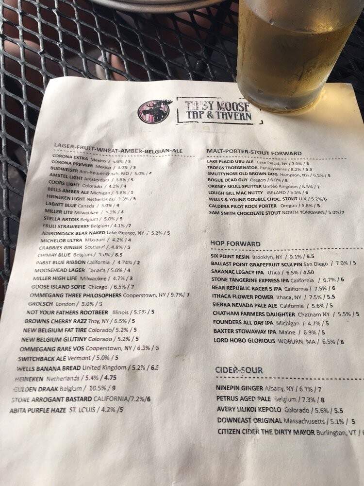 Tipsy Moose Tap & Tavern - Latham, NY menu_pic