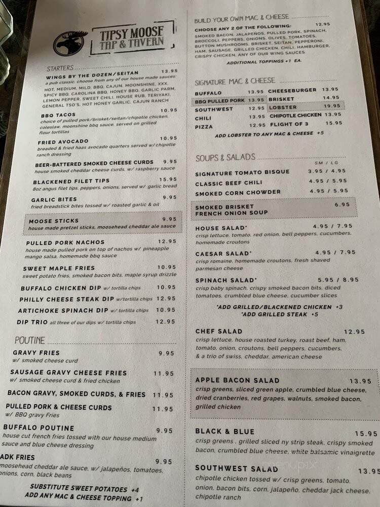 Tipsy Moose Tap & Tavern - Latham, NY menu_pic