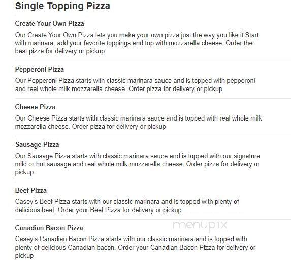 Casey's - Greentown, IN menu_pic