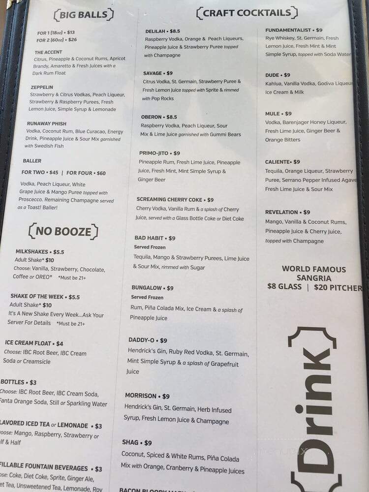 The Draft Room at Kings - Franklin, TN menu_pic
