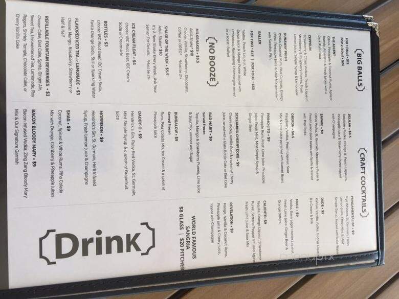The Draft Room at Kings - Franklin, TN menu_pic