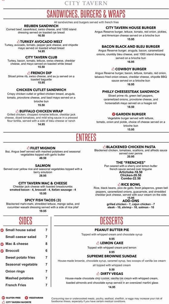 City Tavern Victor - Victor, NY menu_pic